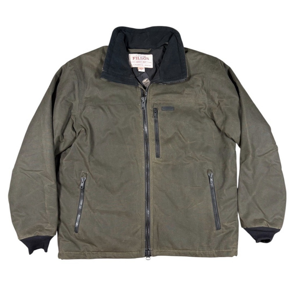C.C. Filson Tin Cloth Primaloft Jacket Olive Waxed Canvas M Men's Work Coat NWT